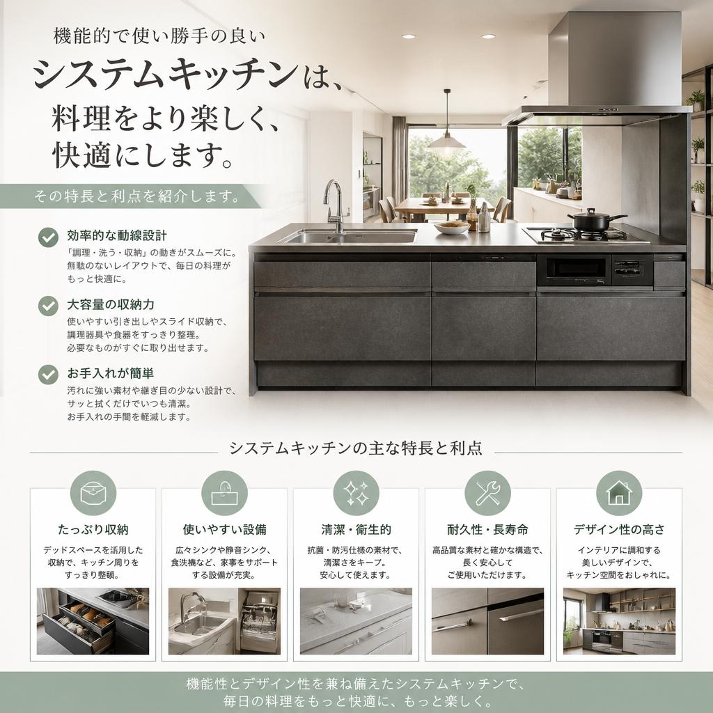 2. システムキッチンの利点