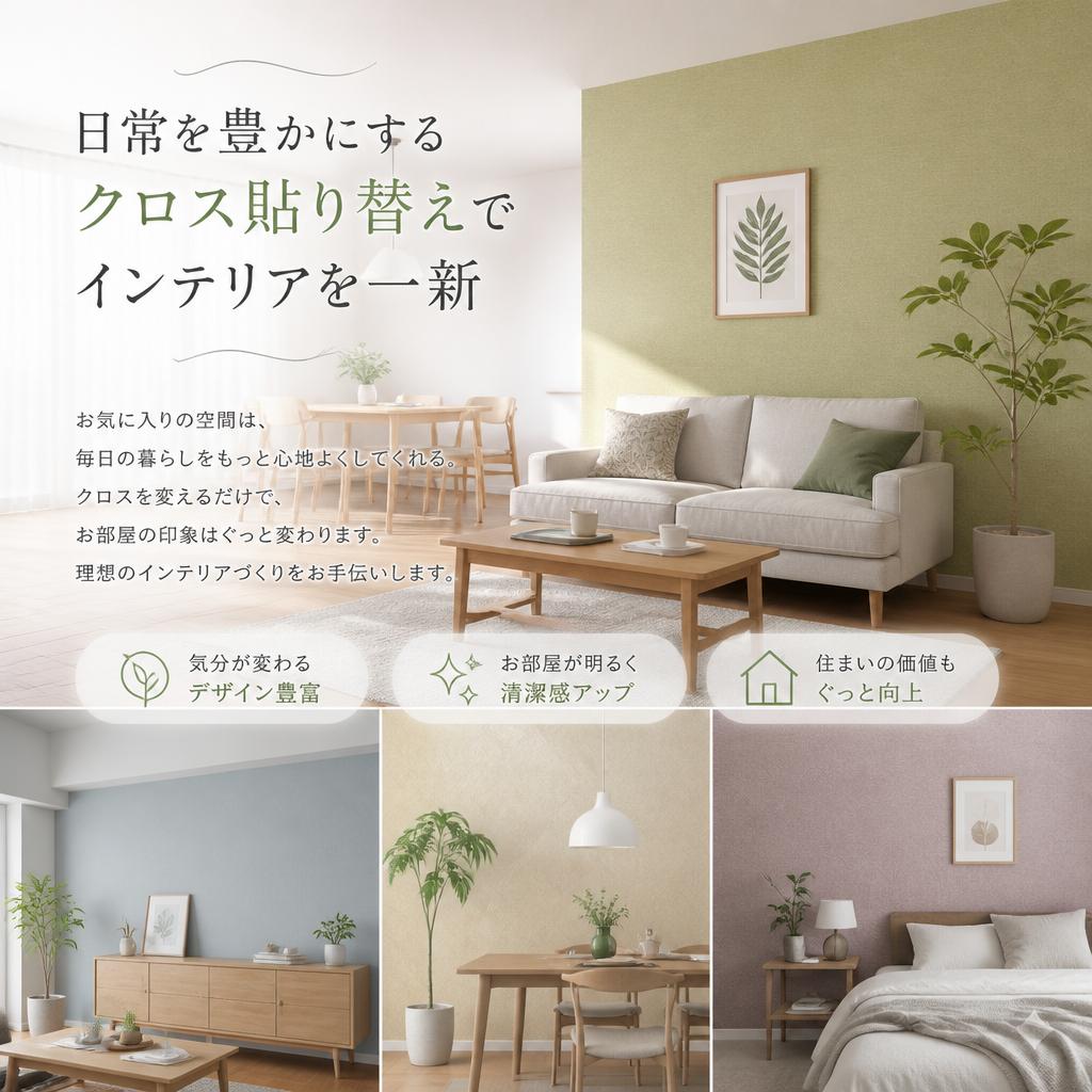 日常を豊かにするクロス貼り替えでインテリアを一新