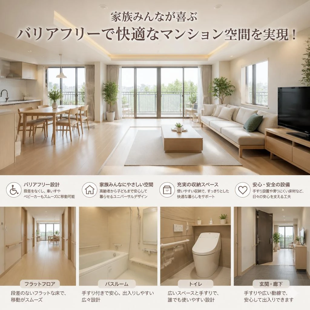 家族みんなが喜ぶバリアフリーで快適なマンション空間を実現！
