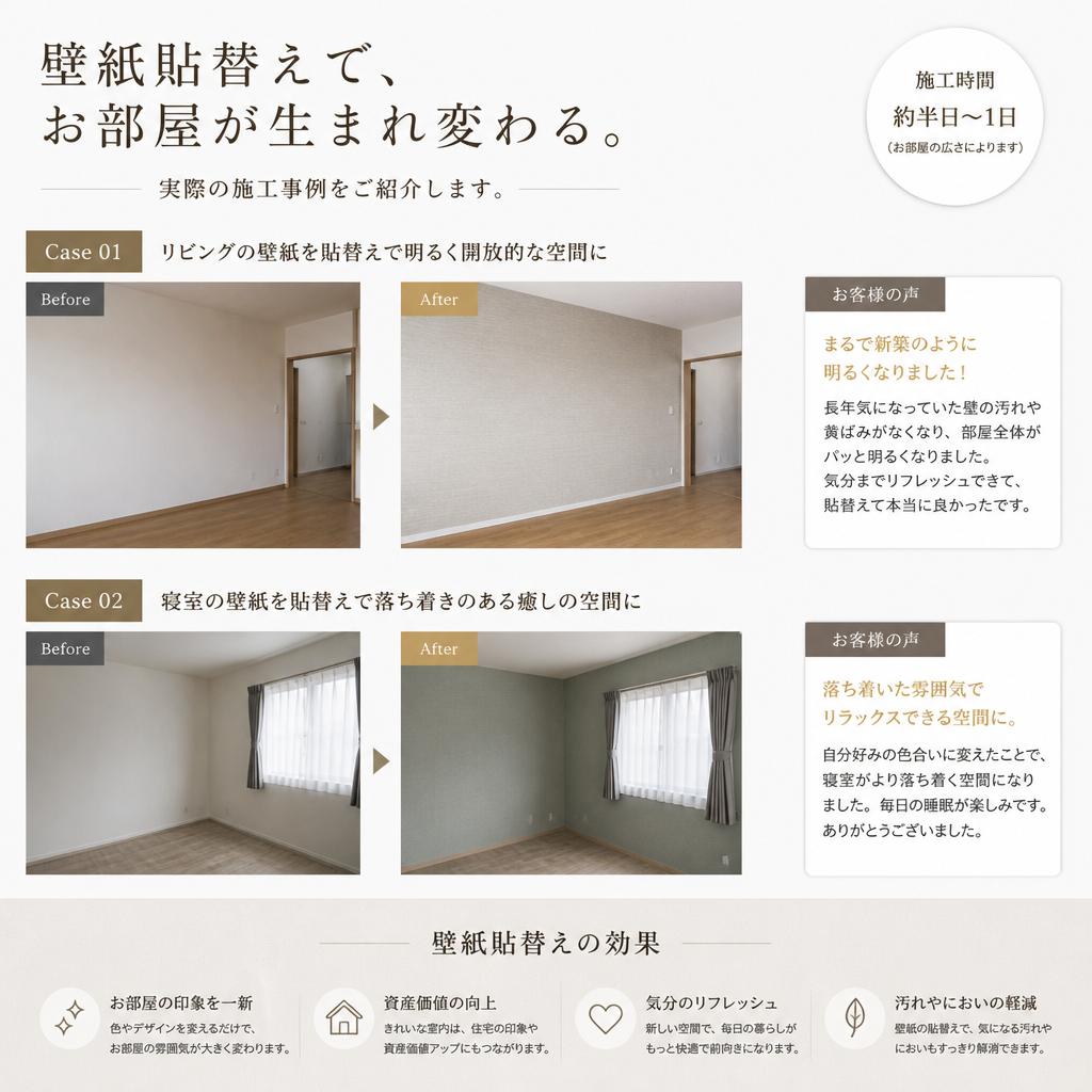4. 事例紹介：成功の壁紙リフォーム