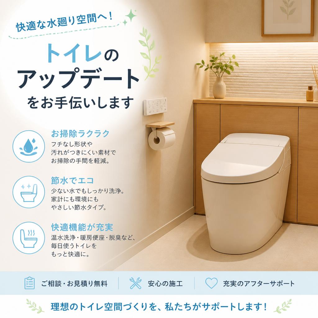 快適な水廻り空間へ！トイレのアップデートをお手伝いします