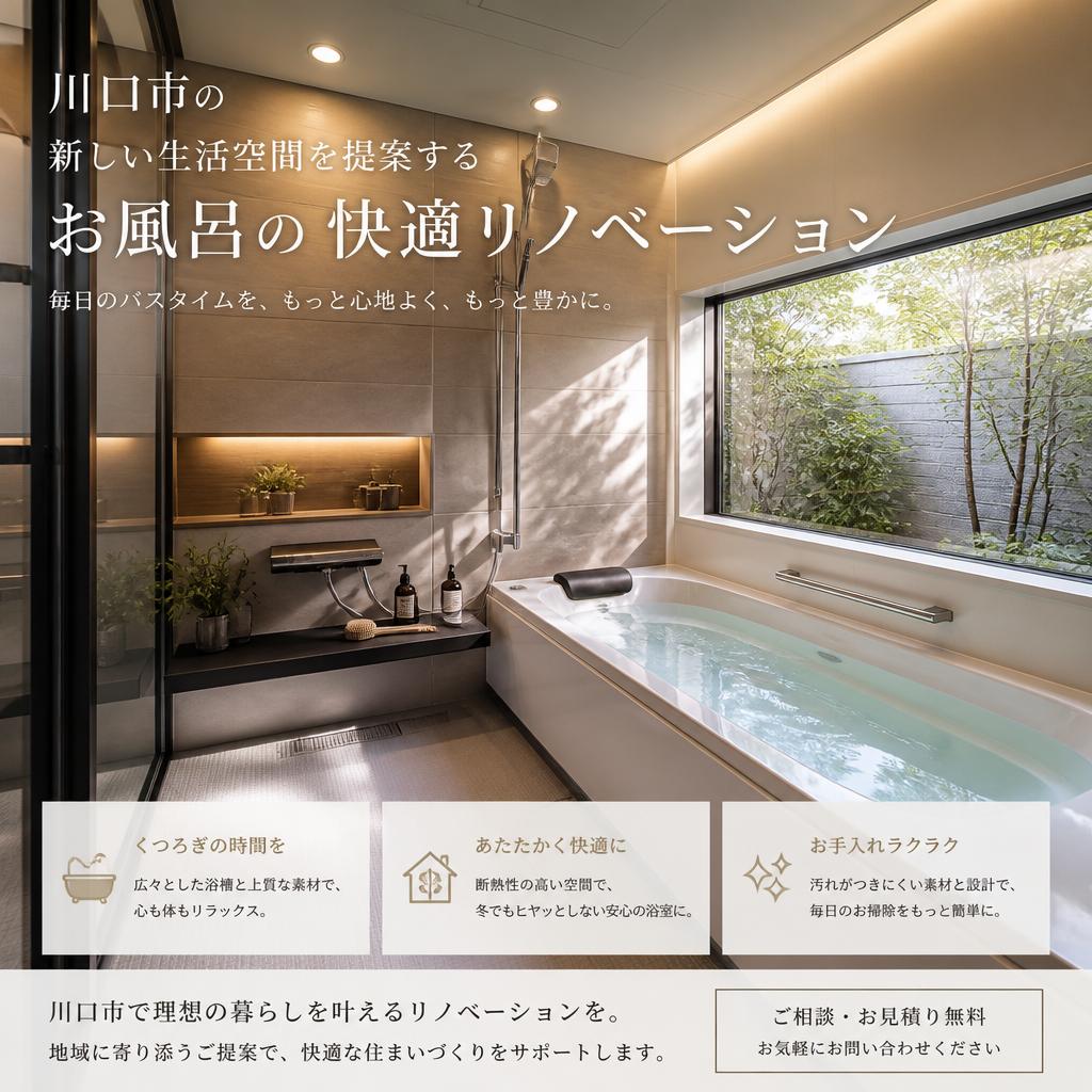 川口市の新しい生活空間を提案するお風呂の快適リノベーション