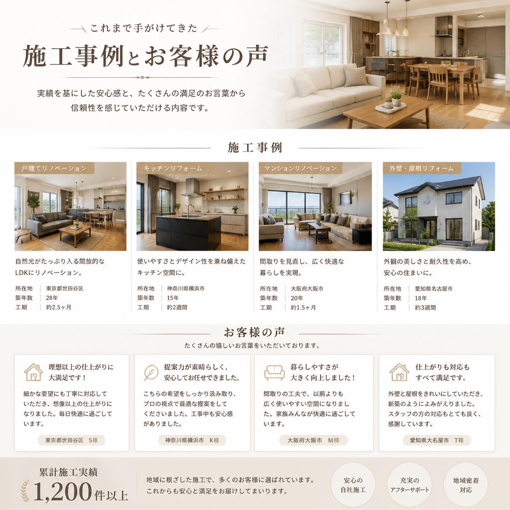 実績とお客様の声